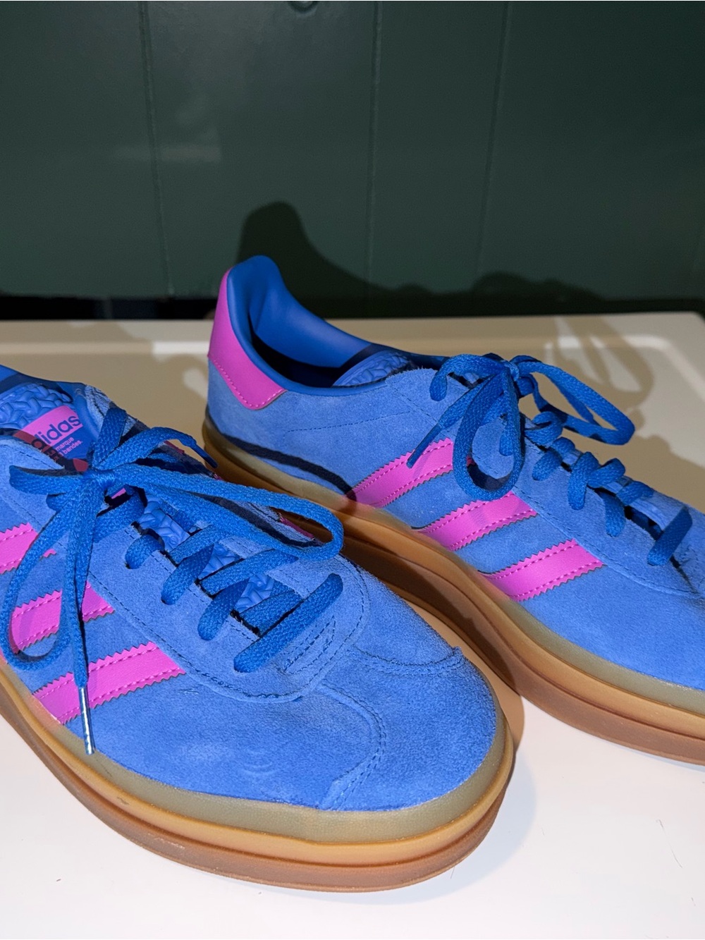 Adidas Gazelle Platform- Blue and Pink